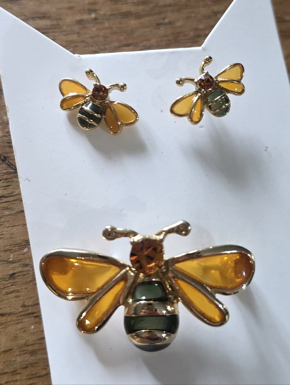 Bee Brooch and Earring Set